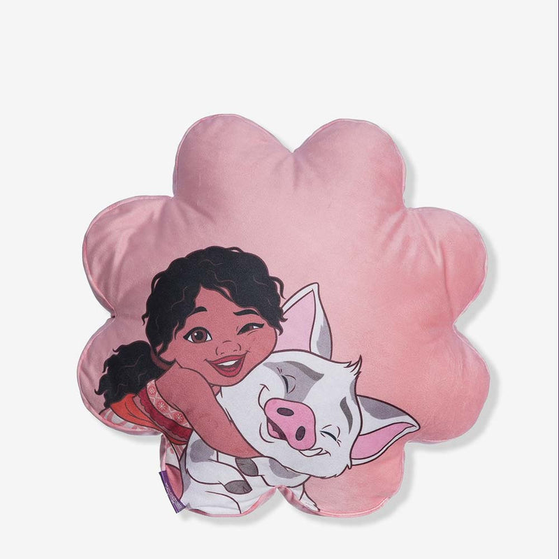 Almofada da Moana 2 em veludo rosa, vista frontal