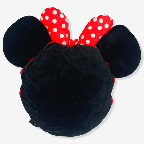 Almofada da Minnie com o zíper aberto revelando a manta