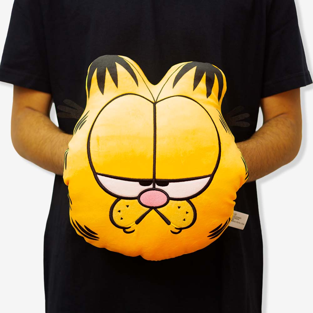 Almofada Huggy do Garfield amarela, vista frontal