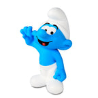 Boneco de vinil do Smurf azul com gorro branco, vista frontal