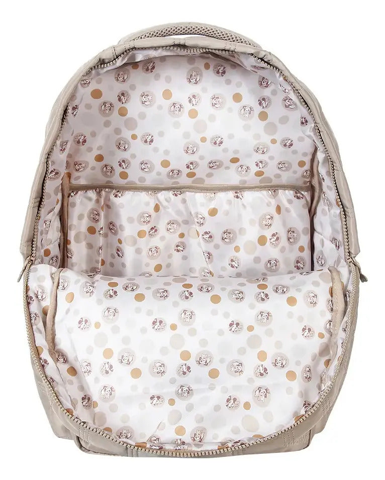 Mochila Minnie Café vista de trás com as alças acolchoadas