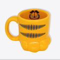 Caneca 3D pata do Garfield, laranja com listras pretas