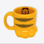 Caneca 3D pata do Garfield, laranja com listras pretas