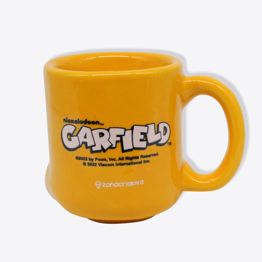 Caneca pata do Garfield, lateral com logo