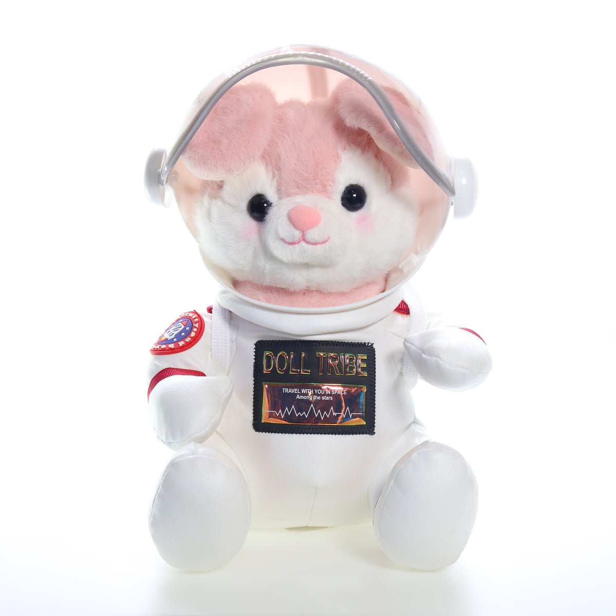 Coelho astronauta na embalagem, vista em ângulo