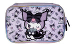 Estojo box escolar da Kuromi fechado, vista frontal