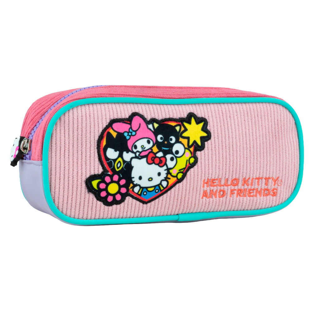 Estojo Hello Kitty visto de outro ângulo, com detalhe do zíper