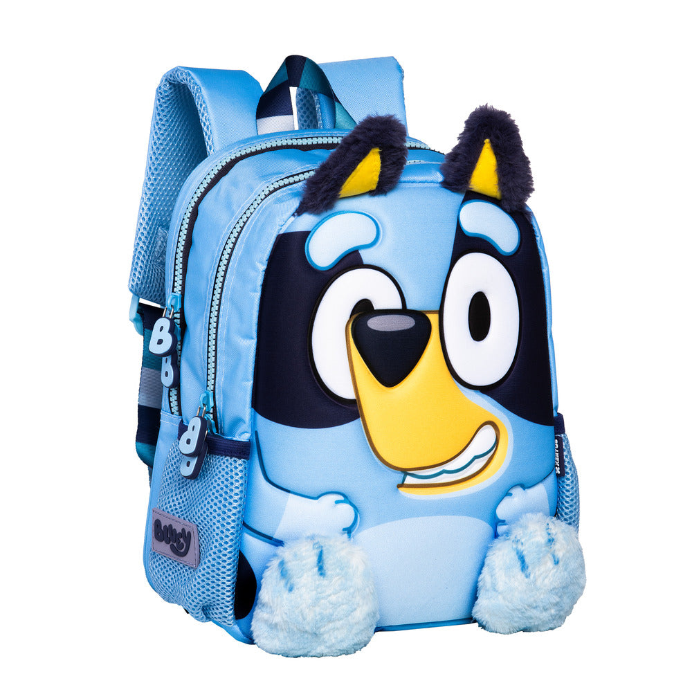 Mochila da Bluey vista de trás mostrando as alças acolchoadas