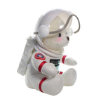 Urso astronauta branco, vista lateral com a mochila espacial