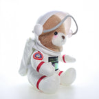 Detalhe do traje e do capacete do urso astronauta marrom