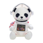 Urso astronauta panda de frente, com o visor levantado